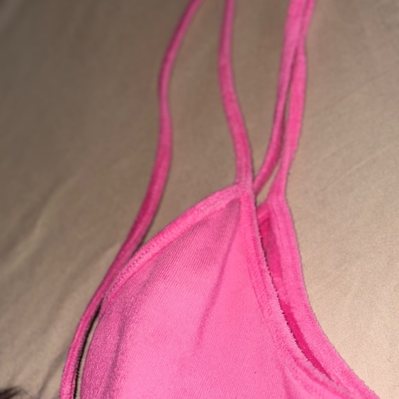 SKIMS Hot Pink Velour Logo Dress Rare Sold Out Size small - Picture 8 of 10